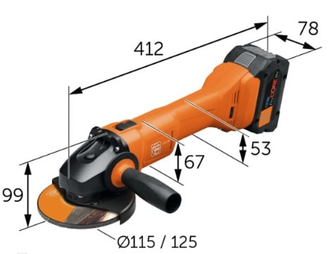 Fein 5 in. Cordless Angle Grinder w/ Slide Switch CCG 18-125-10 AS 71220262120