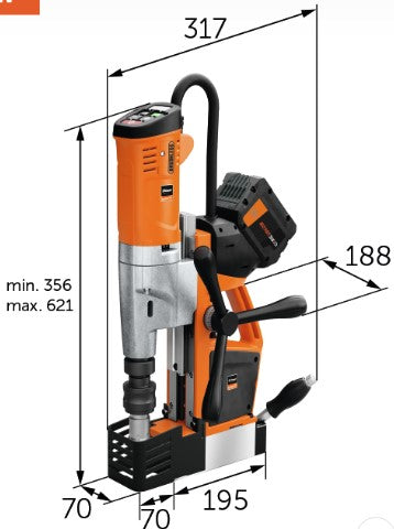 Fein Cordless Magnetic Base Drill AJMU 137 PMQW 18V AS SET 2 X 8 AH 71700563090