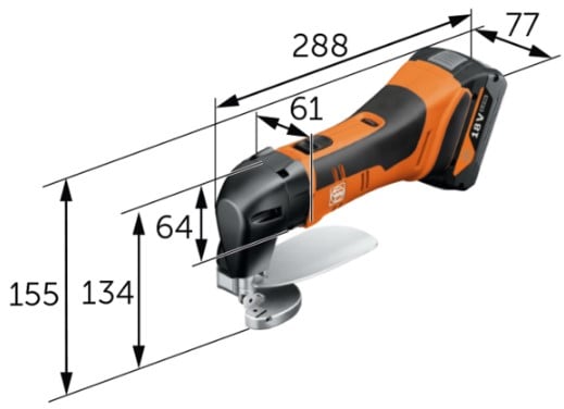 Fein Cordless 16 Gauge Sheet Metal Shears ABLS 18 1.6 E AS SET 71300665090