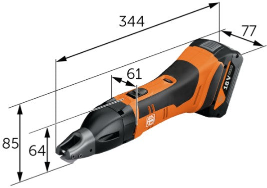 Fein Cordless Slitting Shears ABSS 18 1.6 E AS SET 71300565090