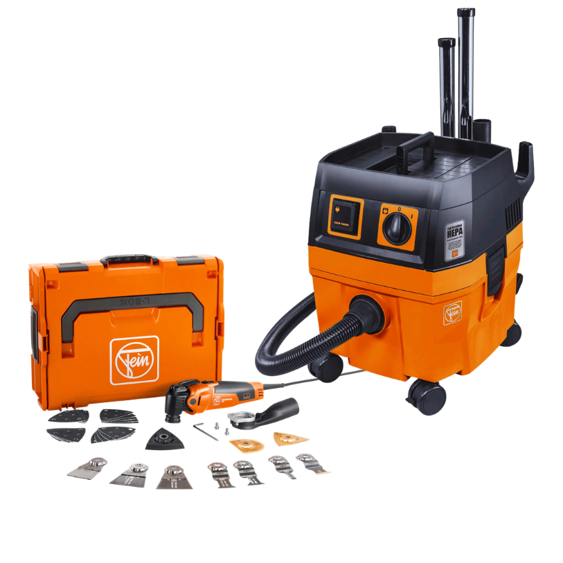 Fein MULTIMASTER MM 500 Plus Oscillating MultiTool and Turbo I HEPA Dust Extractor Bundle