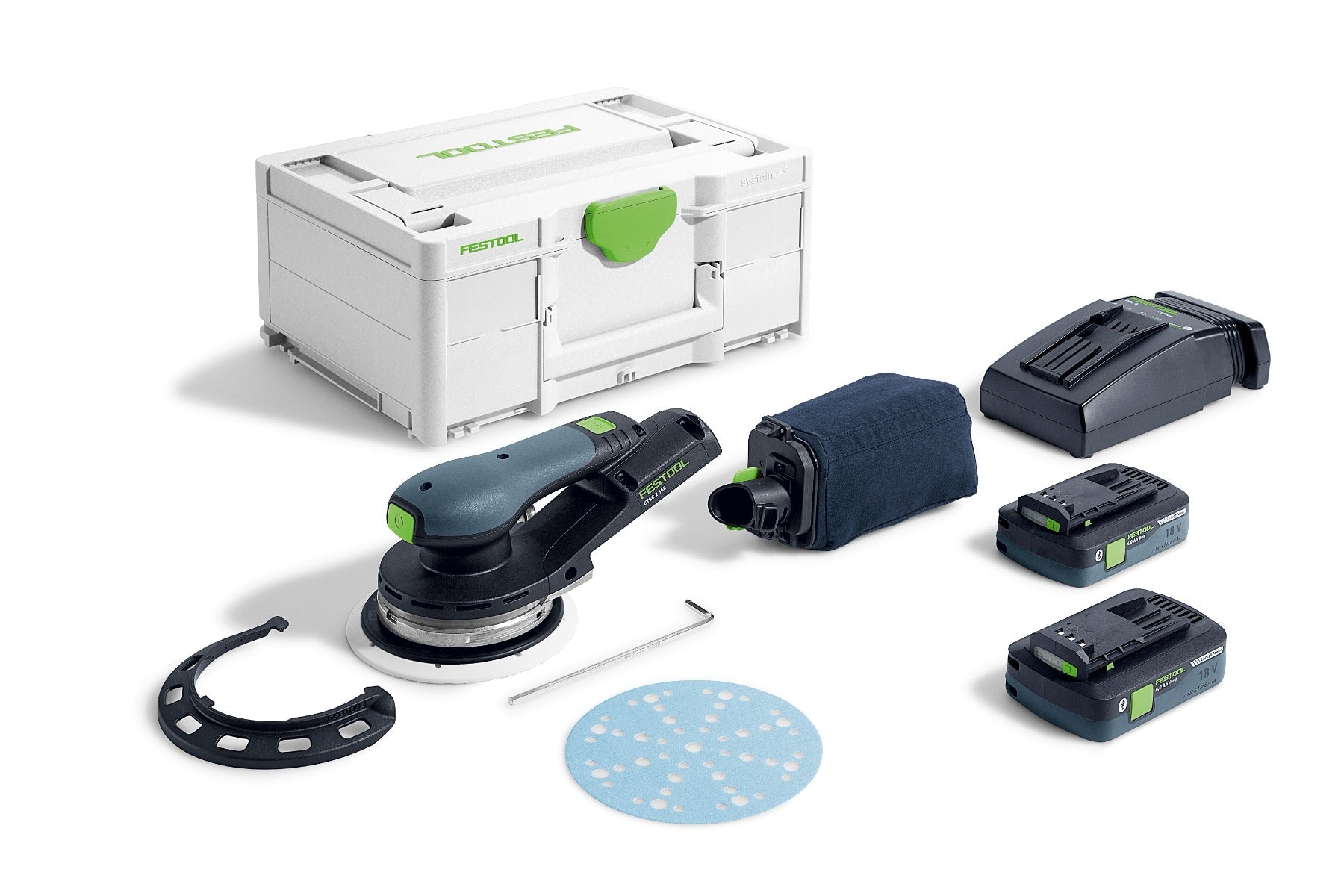Festool PRO 6 in. Cordless Random Orbital Sander ETSC 2 Bundle w/ Abrasives & Pads 577728KIT