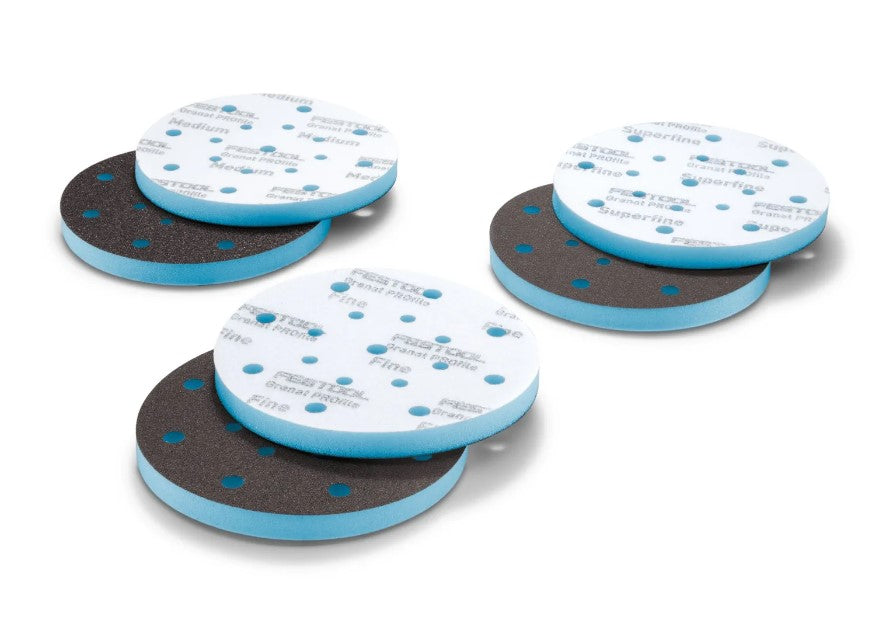 Festool Granat PROfile 6" Disc Foam Abrasive, Mix P120–P600, 10-Pack 578795