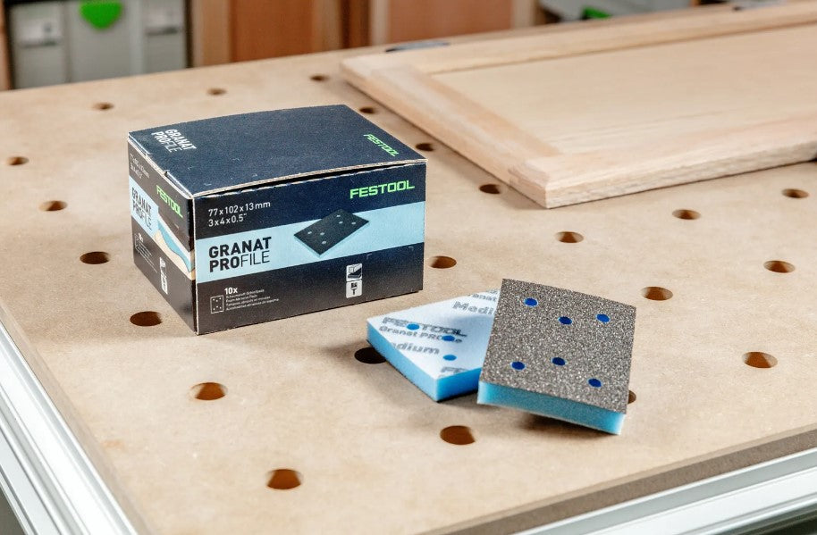 Festool Granat PROfile 3" x 4" Sheet Foam Abrasive, Superfine P500–P600, 10-Pack 578810