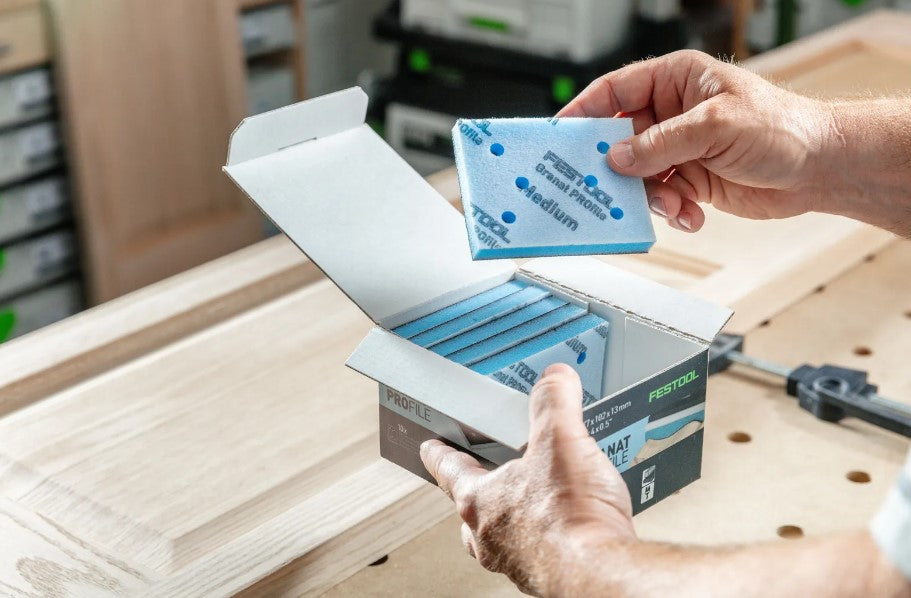 Festool Granat PROfile 3" x 4" Sheet Foam Abrasive, Mix P120–P600, 10-Pack 578811