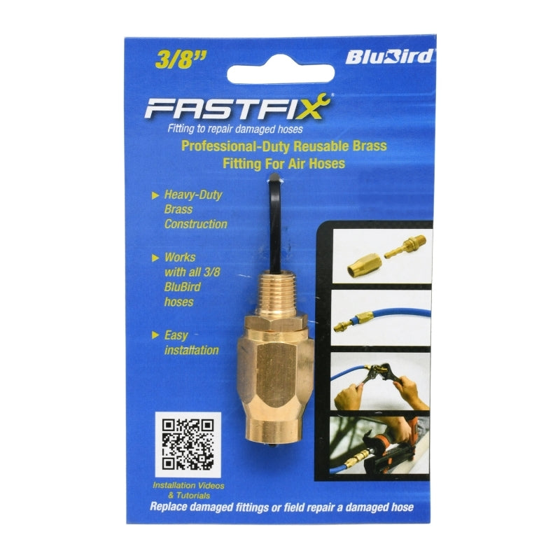 Blubird Fast FiX 3/8" Air Hose Assembly Field Repair Fitting with 1/4" MNPT Fixed FFFX38