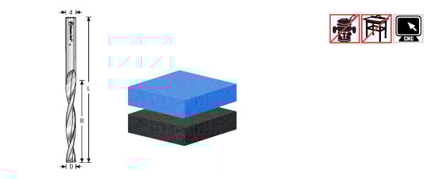 Amana Tool 1/4 in SC Up-Cut Spiral Foam Bit 46275