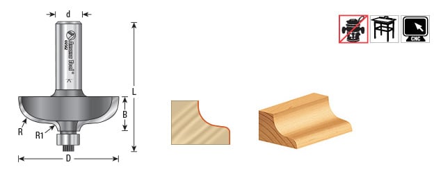Amana Tool Door Edge Detail 1/2 in Shank 49562