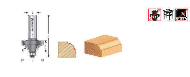 Amana Tool Bead Stile Cutter 1/4 in Shank 49640