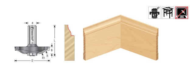 Amana Tool Base Moulding w/ BB 1-13/16 in D. 54299