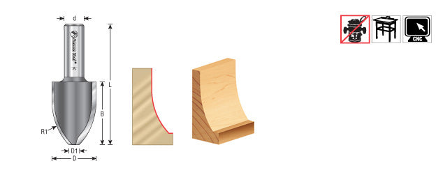 Amana Tool Cove Vertical Raised Panel Bit 54524