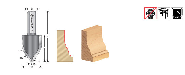 Amana Tool Ogee w/ Bead Vert. Raised Panel 54528
