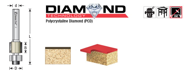  AMANA TOOL PCD DIAMOND 1/2 IN FLUSH TRIM
