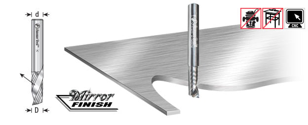 Amana Tool 1/8 in D x 1/4 in Shank Up-Cut Aluminum 51482