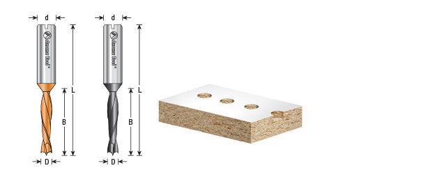 Amana Tool 5mm SC Through-Hole L/H 70mm Long 317015