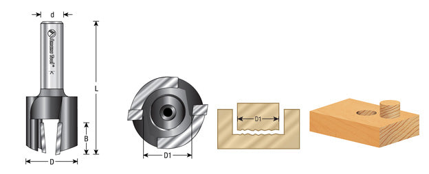 Amana Tool Plug Cutter 3/8 Dia. 1/2 in Shank 55220