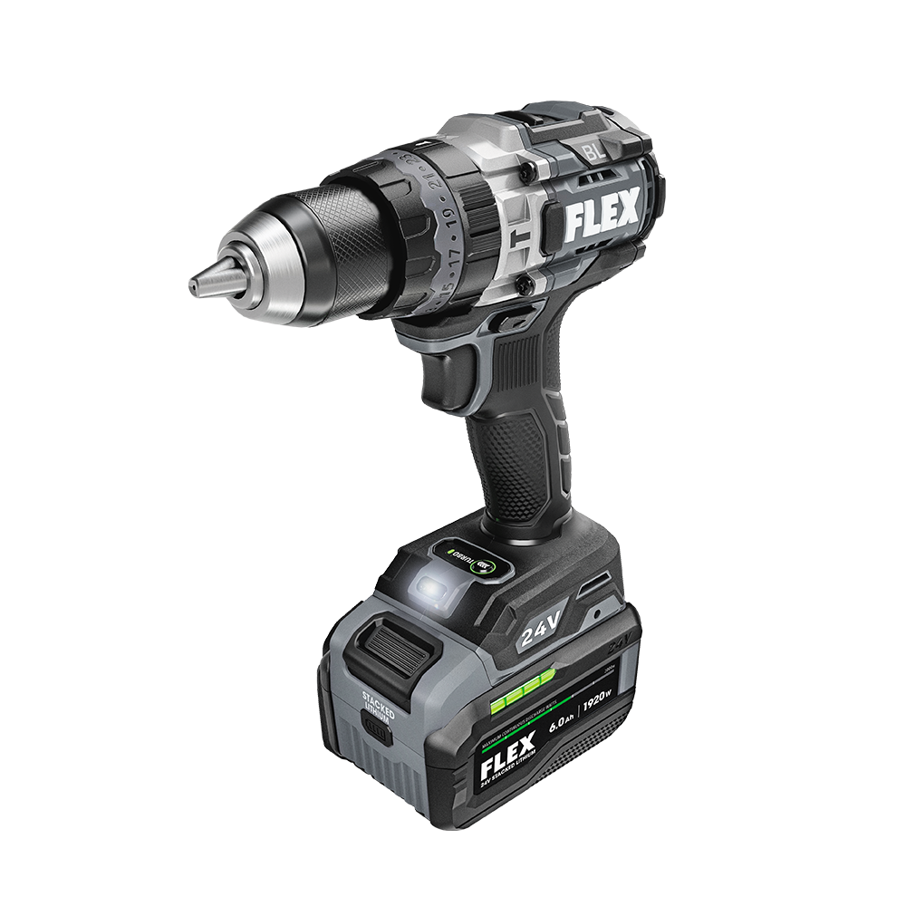 Flex Tools 1/2" 2-Speed Hammer Drill with Turbo Mode Stacked Lithium Kit FX1271T-1H