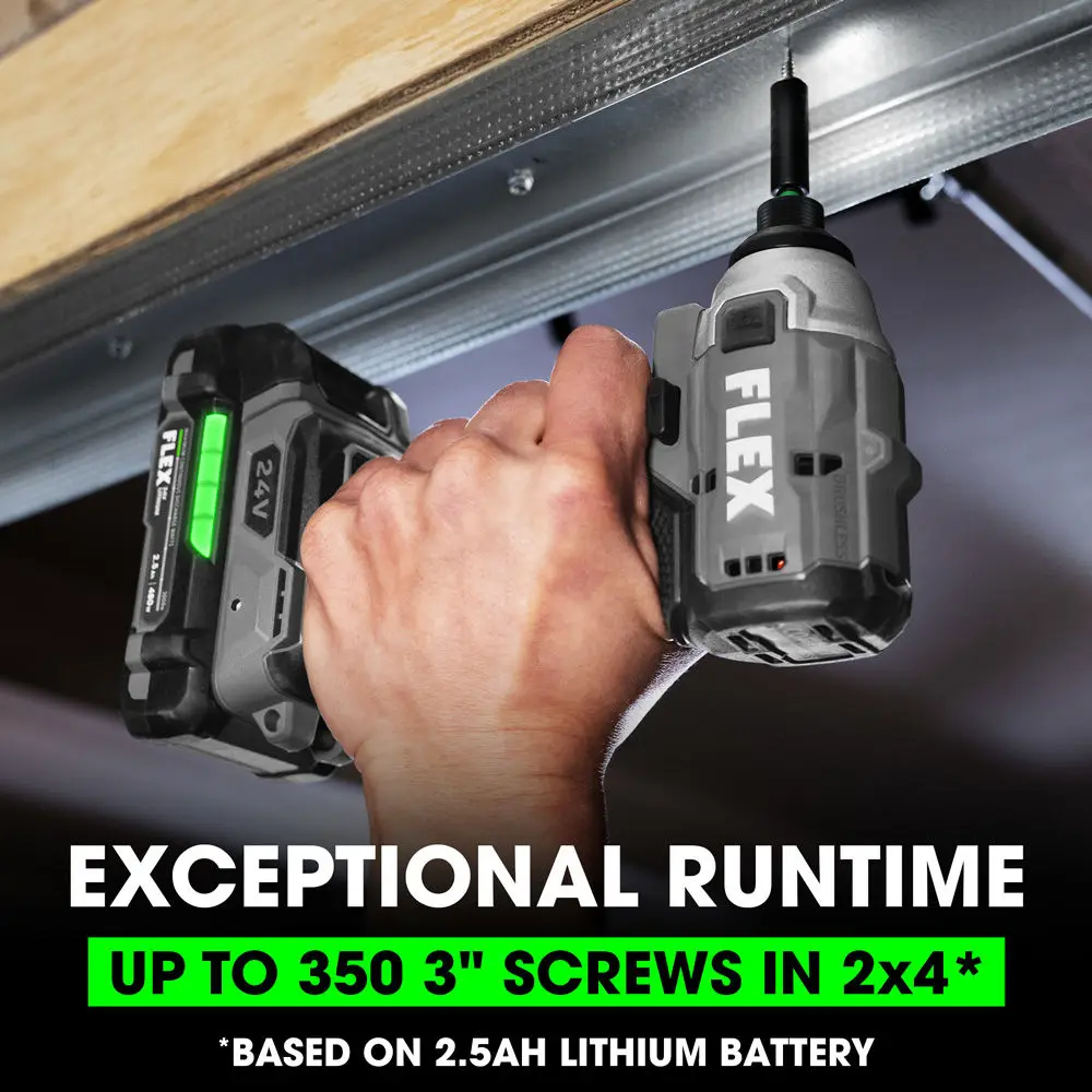 Flex Tools 1/4" Hex Compact Impact Driver Kit FX1331-1A