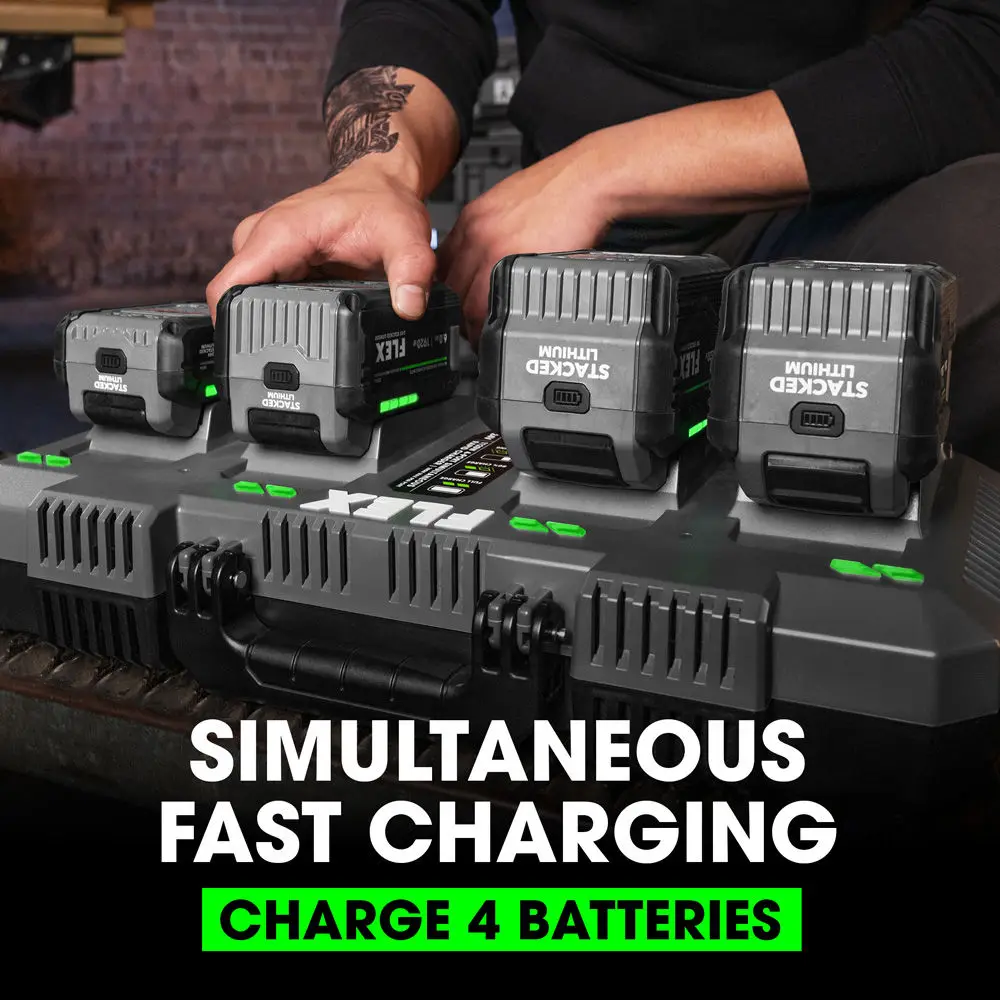 Flex Tools 1120W 4-Port Simultaneous Rapid Charger FX0451-Z
