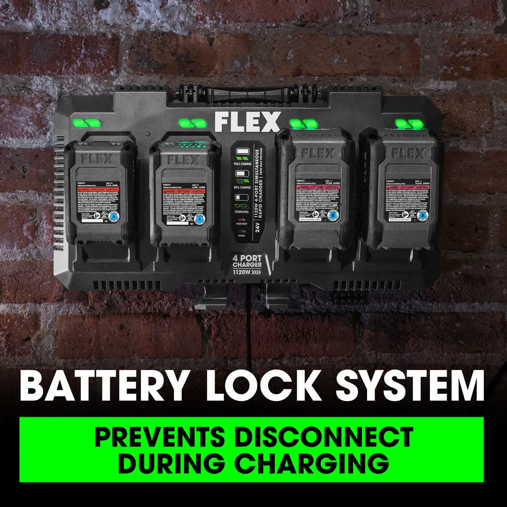 Flex Tools 1120W 4-Port Simultaneous Rapid Charger FX0451-Z
