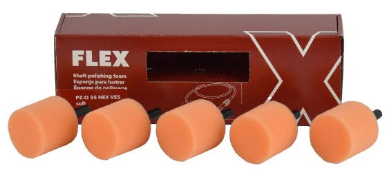 Flex Tools FS 140 Cylinder Foam Pad Set - Orange (Soft/Finish) 530082