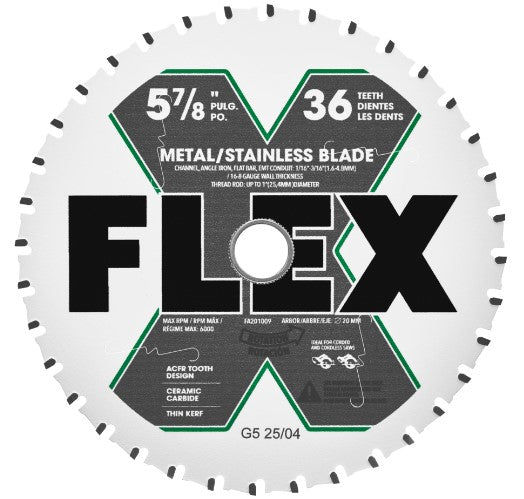 Flex Tools 5-7/8" 36T Carbide Metal Cutting Saw Blade FA201009