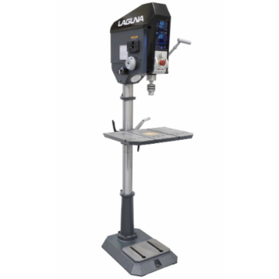 Drill press with Laguna branding on a white background