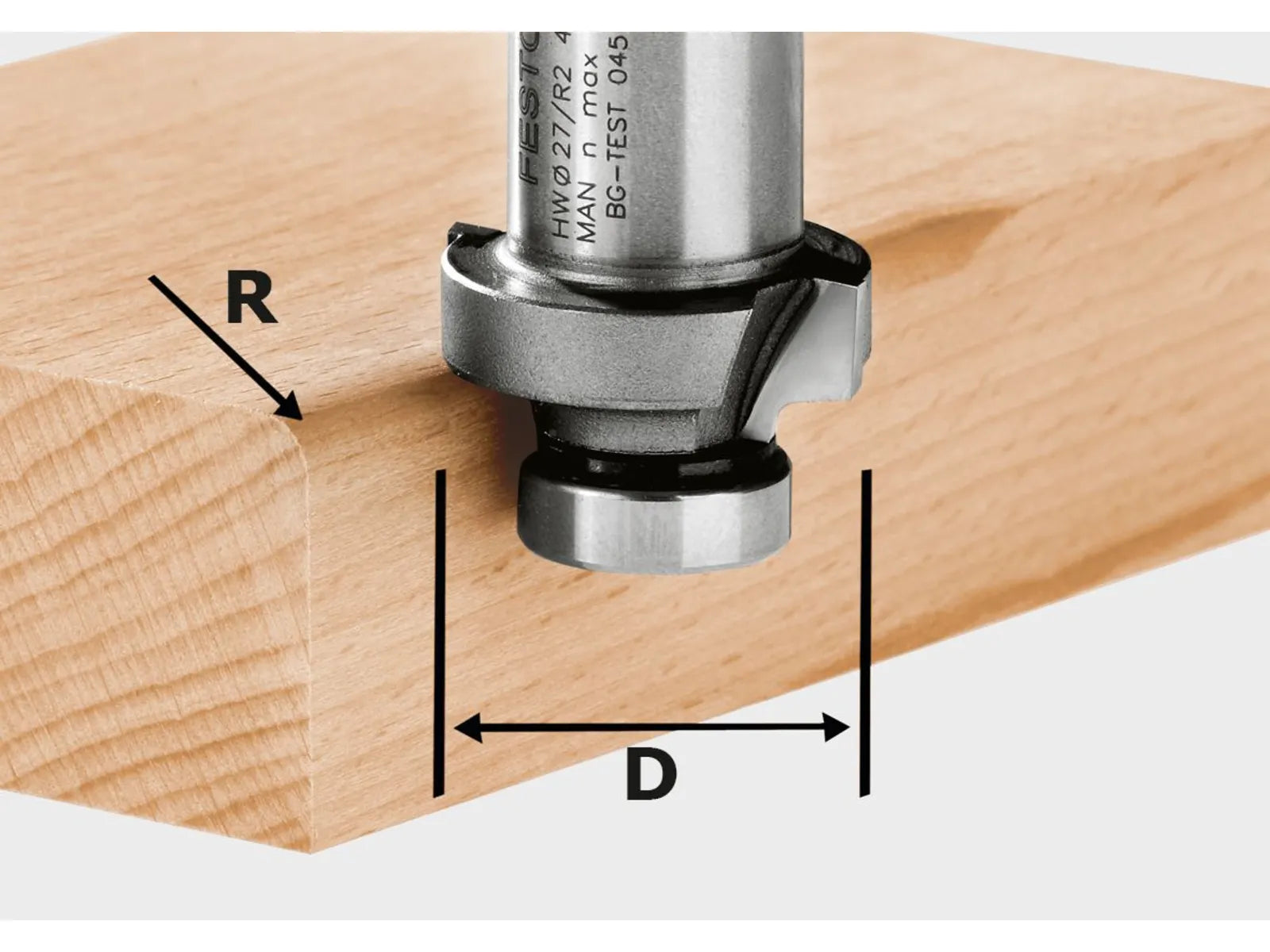 Festool R2 Carbide Roundover Router Bit 2mm 490092