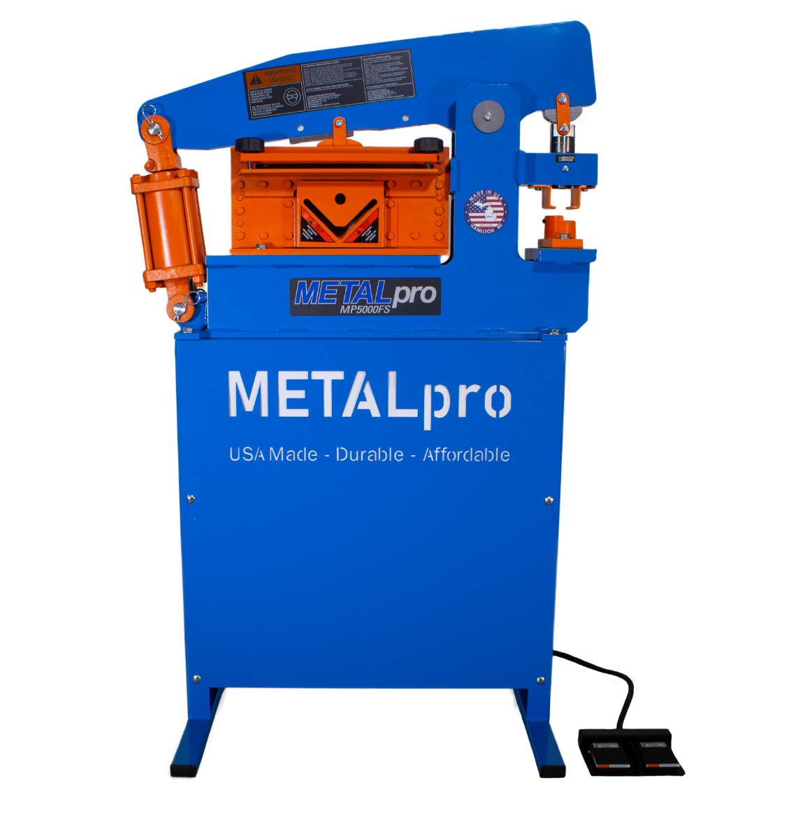 MetalPro 50 Ton Ironworker with 12 in. Shear and Foot Switch MP5000FS