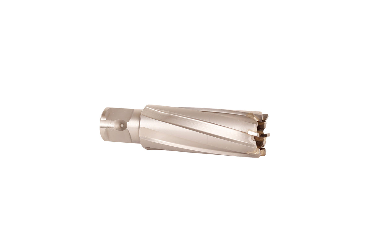Fein Slugger annular cutter shown from the side with 3/4 in universal shank