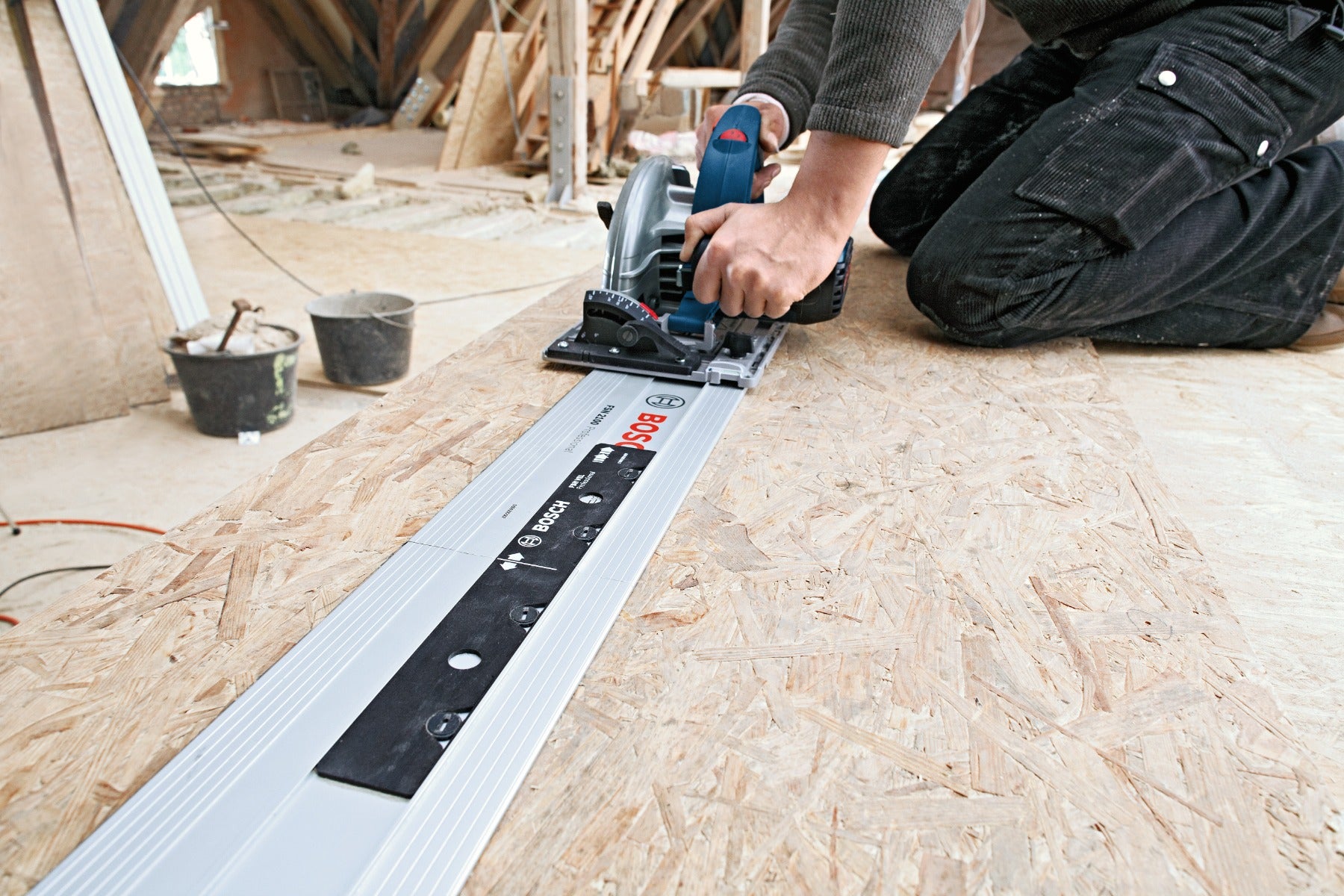 Bosch 6-1/2" Track Saw w/ L-Boxx-4 GKT13-225L