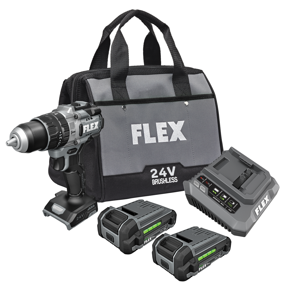 Flex Tools 1/2" 2-Speed Standard Hammer Drill Kit (2x 2.5Ah) FX1252-2A