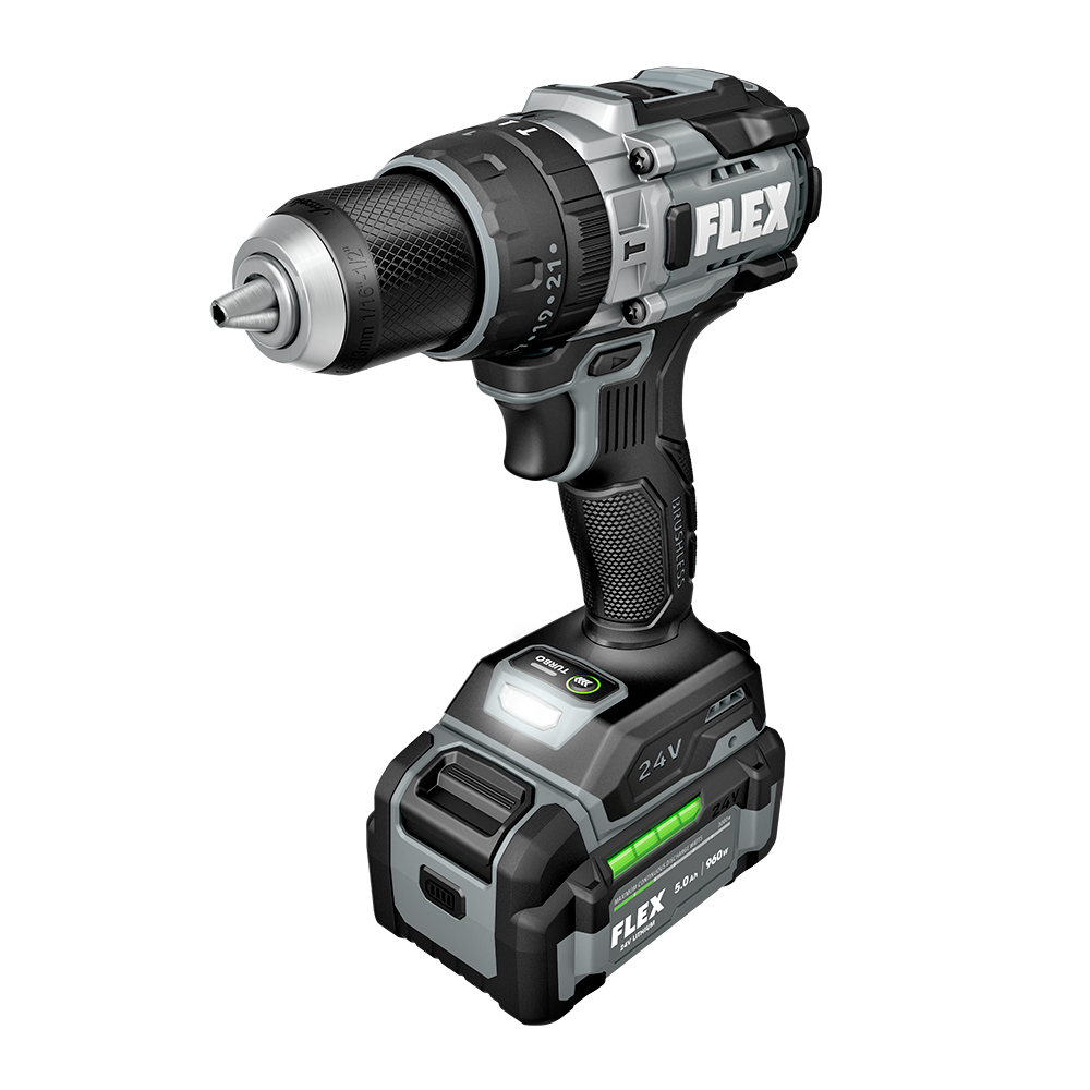 Flex Tools 1/2" 2-Speed Turbo Hammer Drill Kit (2x 2.5Ah) FX1272T-2C