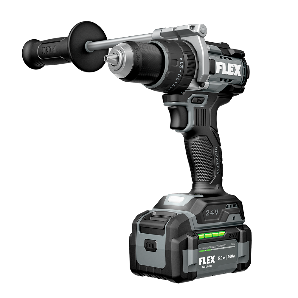 Flex Tools 1/2" 2-Speed Turbo Hammer Drill Kit (2x 2.5Ah) FX1272T-2C