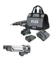 Flex Tools 24V Drywall Screw Gun Kit with Collated Magazine Attachment FX1611-2AA-FT161