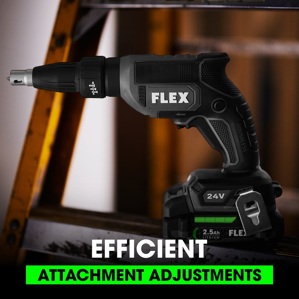 Flex Tools 24V Drywall Screw Gun Kit with Collated Magazine Attachment FX1611-2AA-FT161