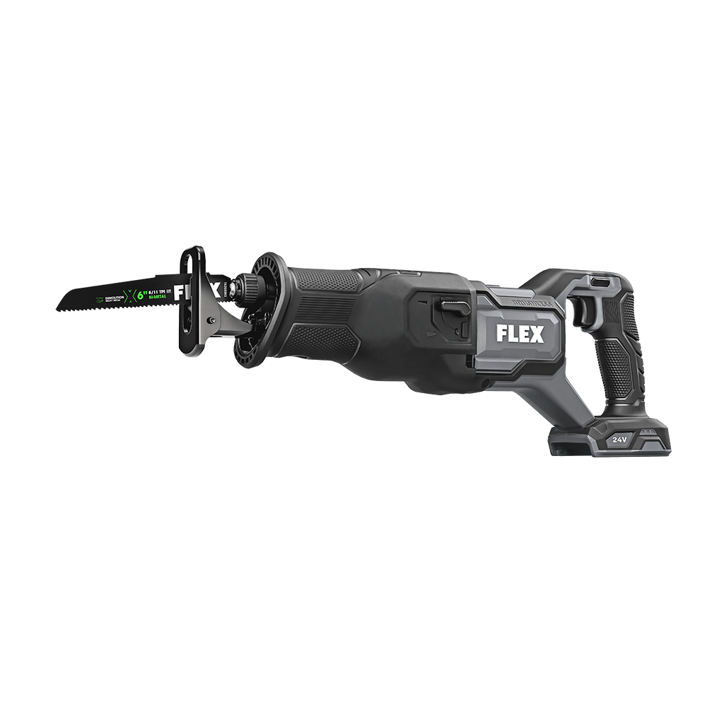 Flex Tools 24V Cordless Brushless 4-Piece Combo Kit with Reciprocating Saw, Oscillating Multi-Tool, Drill Driver, Impact Driver, (2) 2.5Ah Batteries FXM404-2A