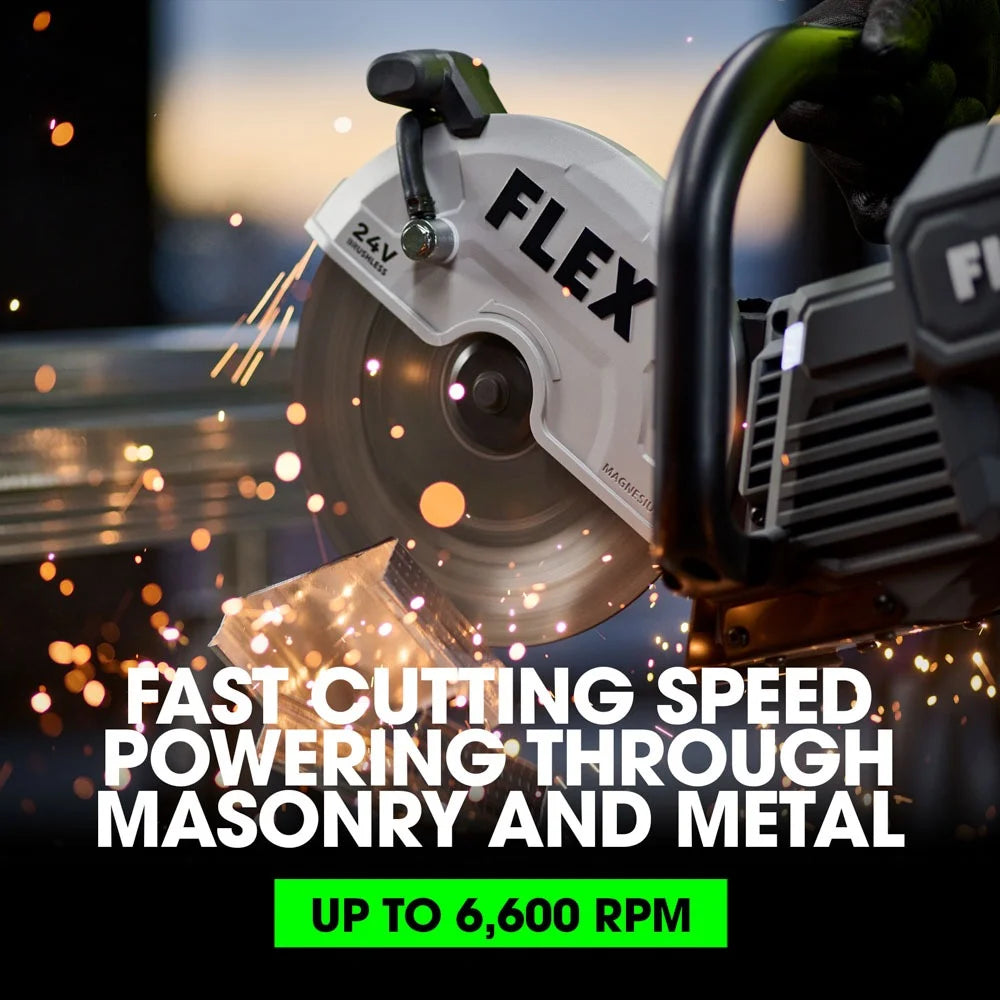 Flex Tools 24V Brushless 9 in. Handheld Cut-Off Saw Stacked Lithium Kit with (2) 10.0Ah Batteries FX2481-2J