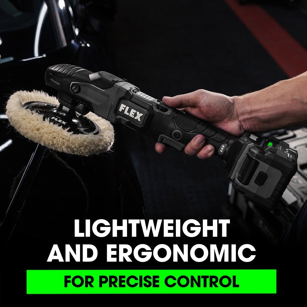 Flex Tools 24V Cordless Rotary Polisher Ultimate Kit with 6-Piece Pad Set FX3311-2C-KIT