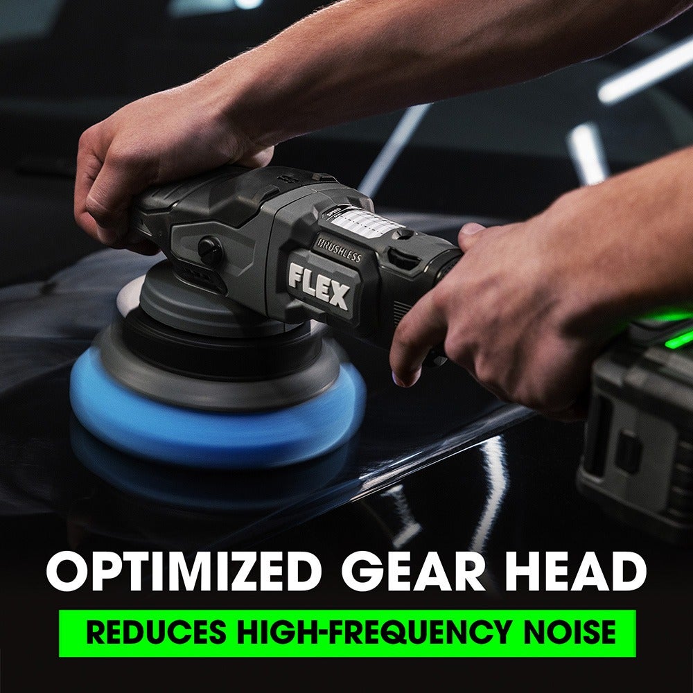 Flex Tools 24V Cordless Gear Driven Polisher Ultimate Kit with 6-Piece Pad Set FX3331-2C-KIT