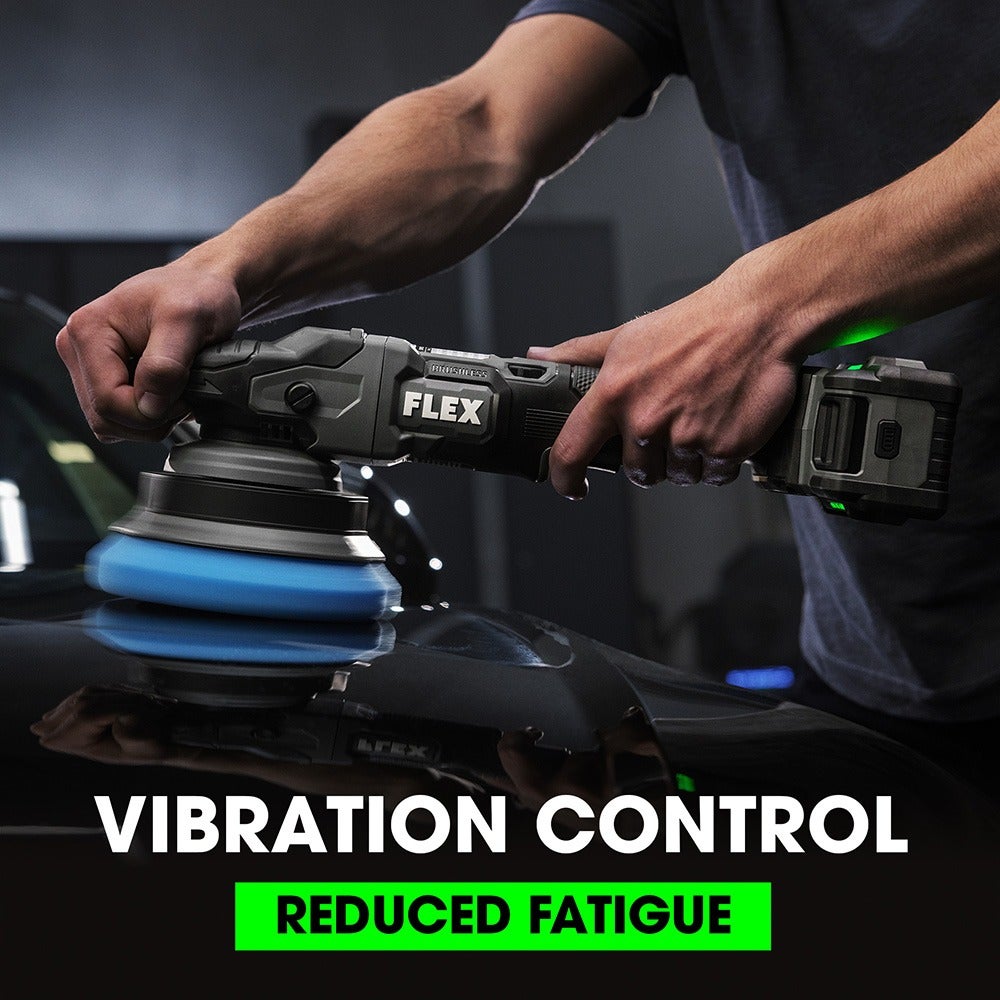 Flex Tools 24V Cordless Gear Driven Polisher Ultimate Kit with 6-Piece Pad Set FX3331-2C-KIT