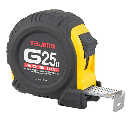 Tajima Tool G-Series Tape Measure, Steel Blade, 25 ft. x 1 in. G-25BW
