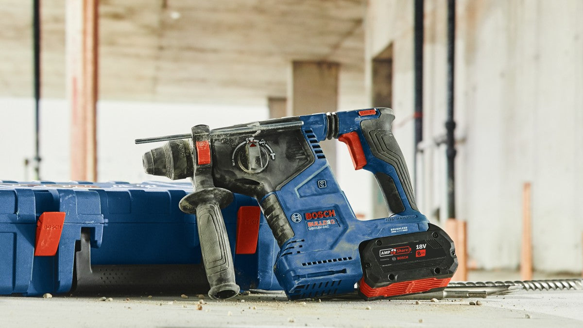 Bosch 18V 1" SDSplus Rotary Hammer w/ 2, 8.0 Ah Batteries GBH18V-24CK24