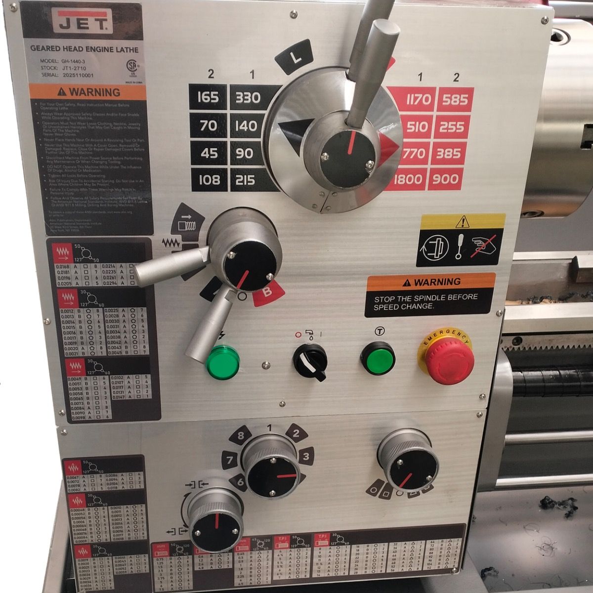 Jet GH-1440-1 14"x40" Gear Head Lathe w/ Acu-Rite 203 DRO JT1-3270