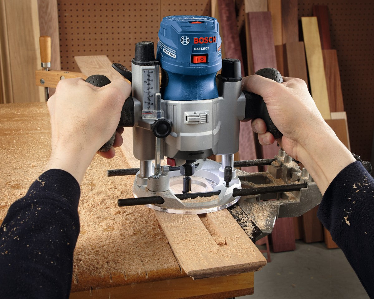 Bosch Variable Speed Palm Router Combo Kit w/ LED, 1.25 HP GKF125CEPK