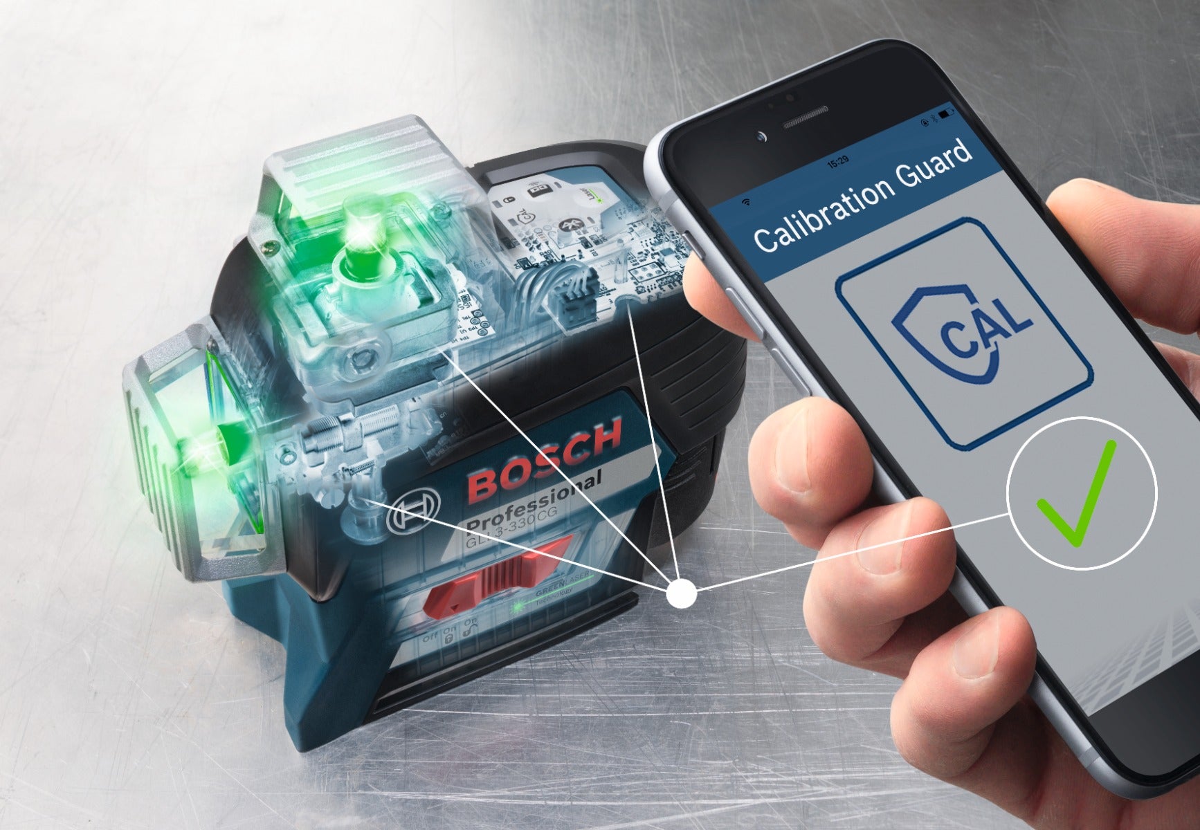 Bosch 12V Max 360 Deg Green-Beam Three-Plane Laser Kit GLL3-330CG