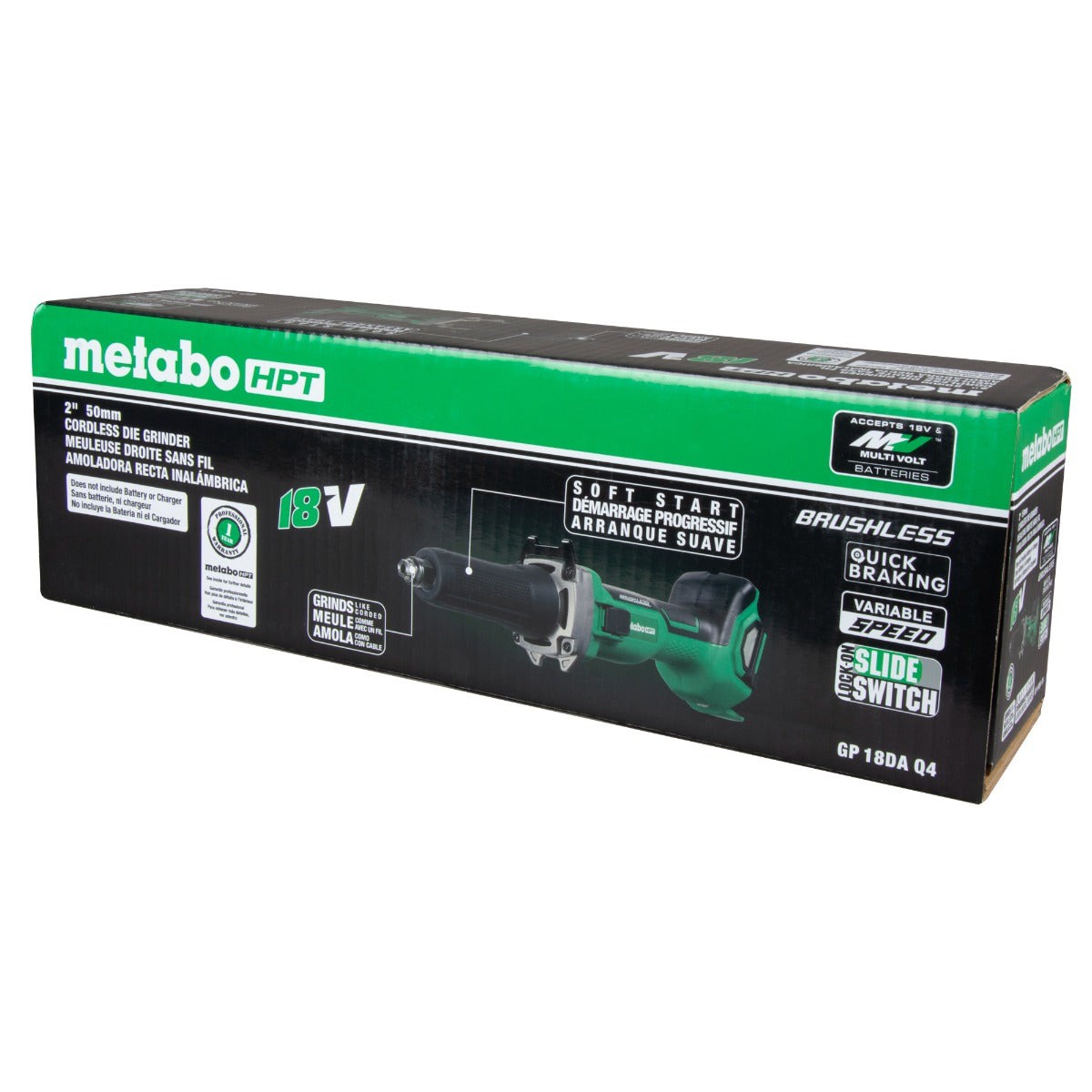 Metabo 18V 2 in. Brushless Variable Slide Switch Die Grinder (Bare Tool) GP18DAQ4M