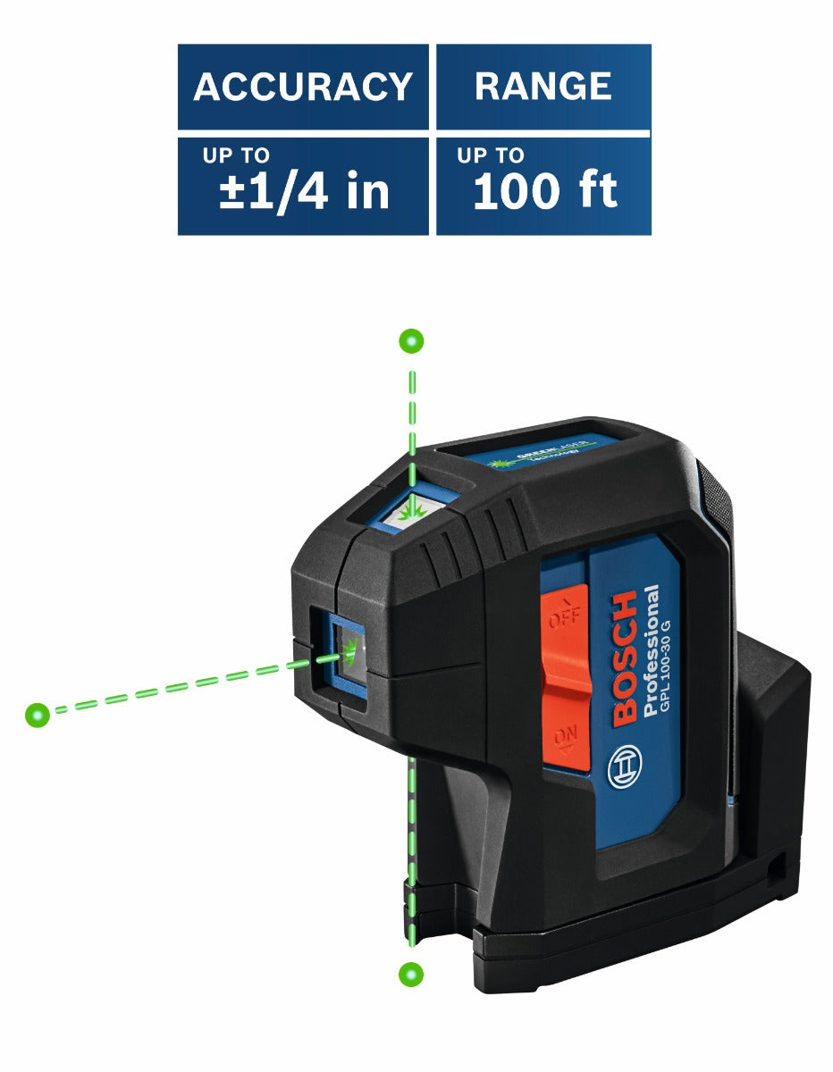 Bosch Green-Beam Three-Point Self-Level Alignment Laser GPL100-30G