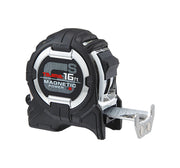 GS-SC16BW, Tajima GS-Lock Tape Measure with Compatible Clip, Steel Blade, Strong Tape & Magnetic Power x2, 16 ft. x 1 in.