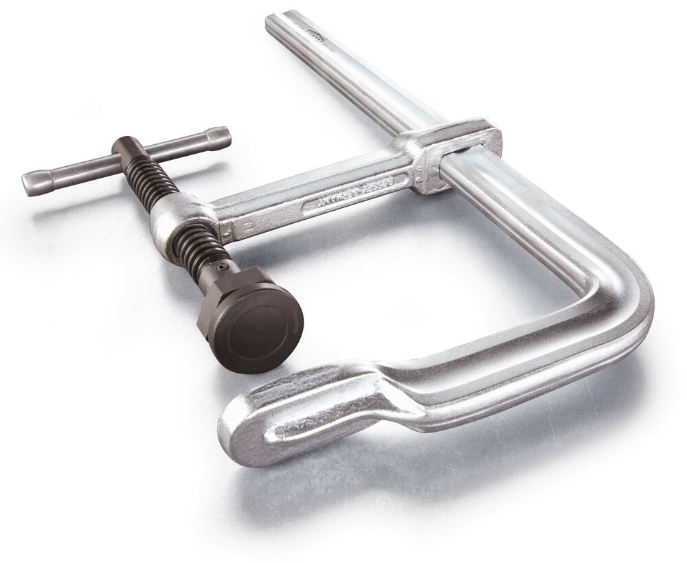 GSM40 all steel F style welding clamp displayed on white background
